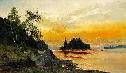 Mauritz Lindstrom Evening Colors on the Lake Germany oil painting artist